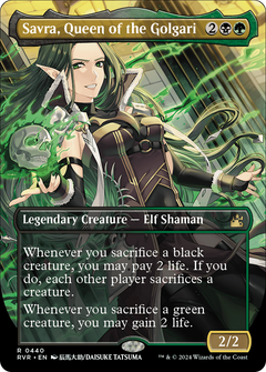 Savra, Queen of the Golgari (Anime Borderless) [Ravnica Remastered]-1