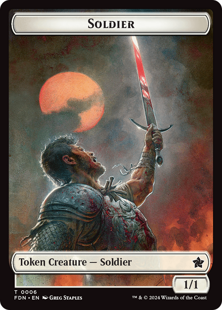 Rabbit // Soldier Double-Sided Token [Foundations Tokens]-2