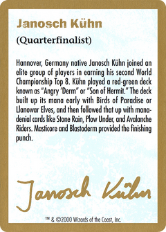 2000 Janosch Kuhn Biography Card (WCD-) - World Championship Decks 2000-1