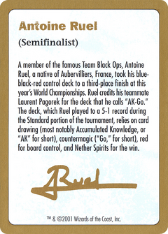 2001 Antoine Ruel Biography Card (WCD-) - World Championship Decks 2001-1