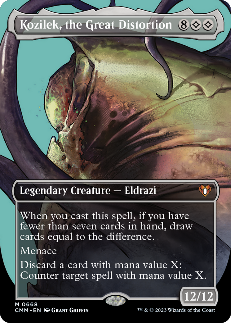 Kozilek, the Great Distortion (Borderless Profile) [Commander Masters]-1