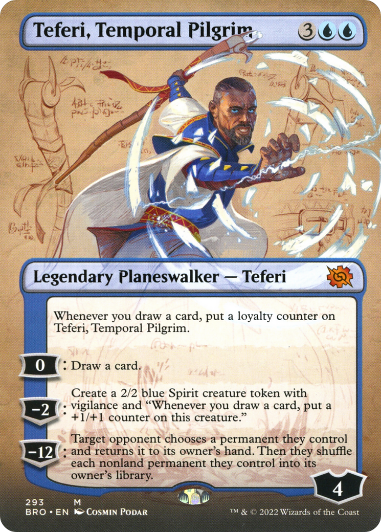 Teferi, Temporal Pilgrim (Borderless Alternate Art) [The Brothers' War]-1