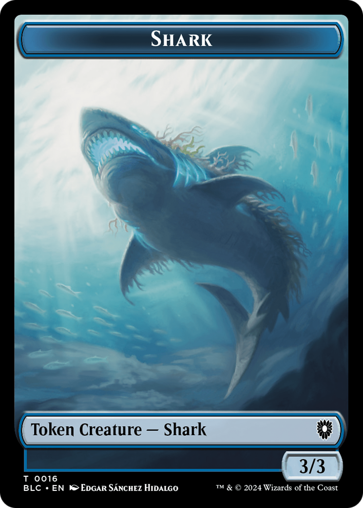 Elemental // Shark Double-Sided Token [Bloomburrow Commander Tokens]-2