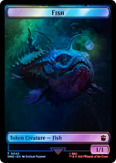 Fish // Clue (0055) Double-Sided Token (Surge Foil) [Doctor Who Tokens]-1
