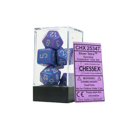 CHX 25347 Speckled Polyhedral Silver Tetra 7-Die Set-1
