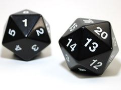 Koplow 55mm d20 Single Dice Opaque Black/White (WSL)-1