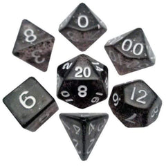 MDG 10mm Mini Polyhedral Dice Set: Ethereal Black-1