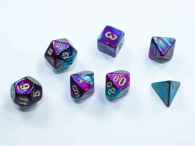 CHX Mini-Polyhedral 7-Die Set Gemini Purple-Teal/Gold-1
