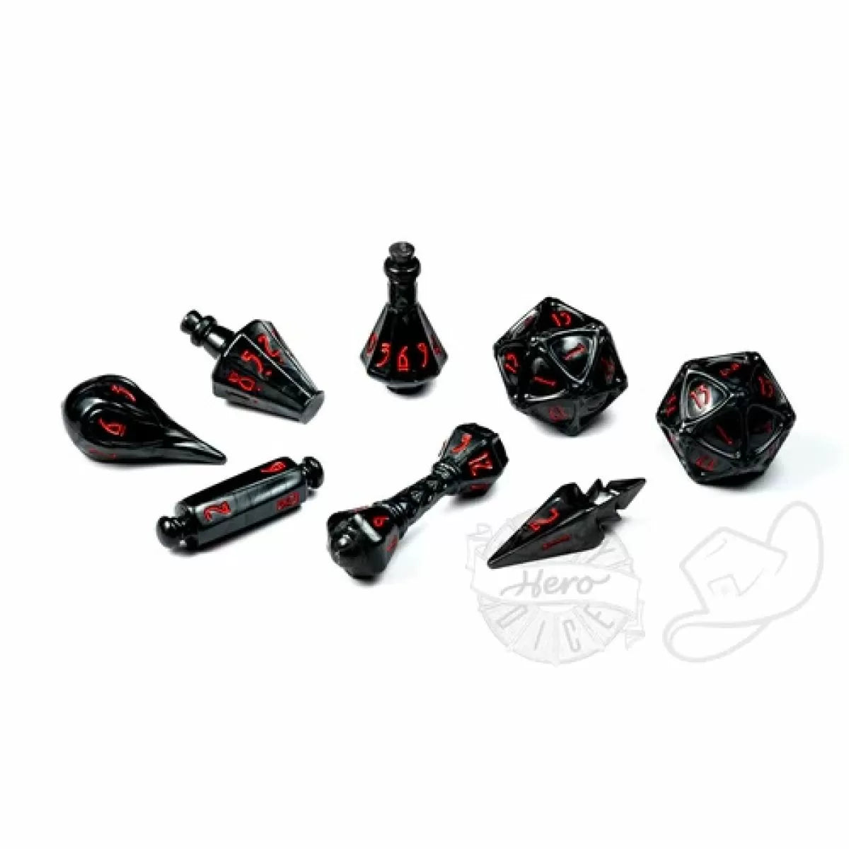 PolyHero Dice - Wizard 8 Dice Set Shadow-1