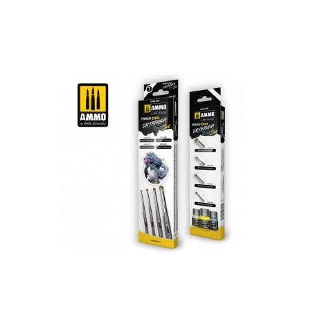 Ammo by MIG -  Brushes - Wargaming Universe - Miniature Premium DIO Drybrush Brush Set
