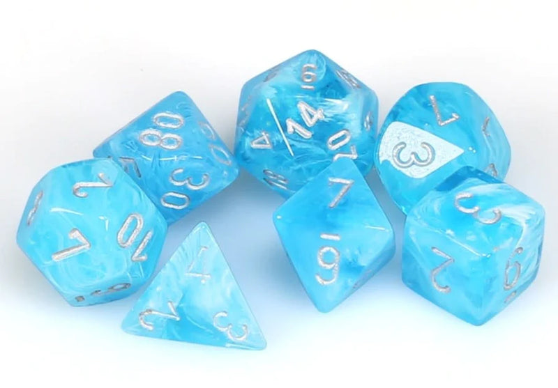CHX Mini Dice 20566: Luminary Sky/ Silver 7-Die Set-1