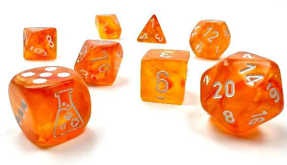 CHX30052 Borealis Blood Orange/white 7-Set Lab Dice-1