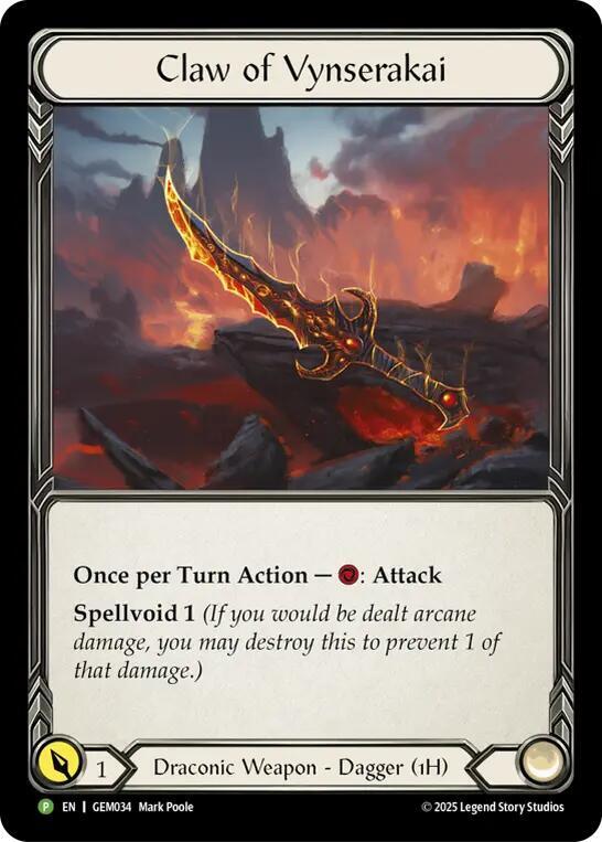 Claw of Vynserakai [GEM034] (GEM Pack 2)  Cold Foil-1