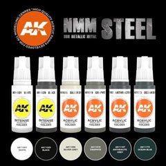 AK Interactive - 3 Gen Sets - Non Metallic Metal - Steel