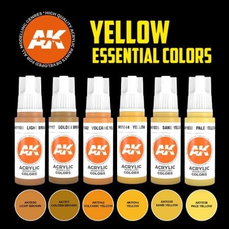 AK Interactive - 3 Gen Sets - Yellow Essential Colors