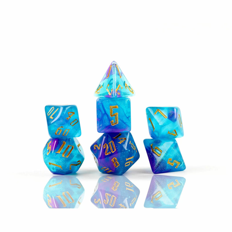 Sirius Dice - Cerulean Nebula Dice Set 7-1