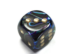 CHX 30mm D6 Single Dice Lustrous Shadow/Gold-1