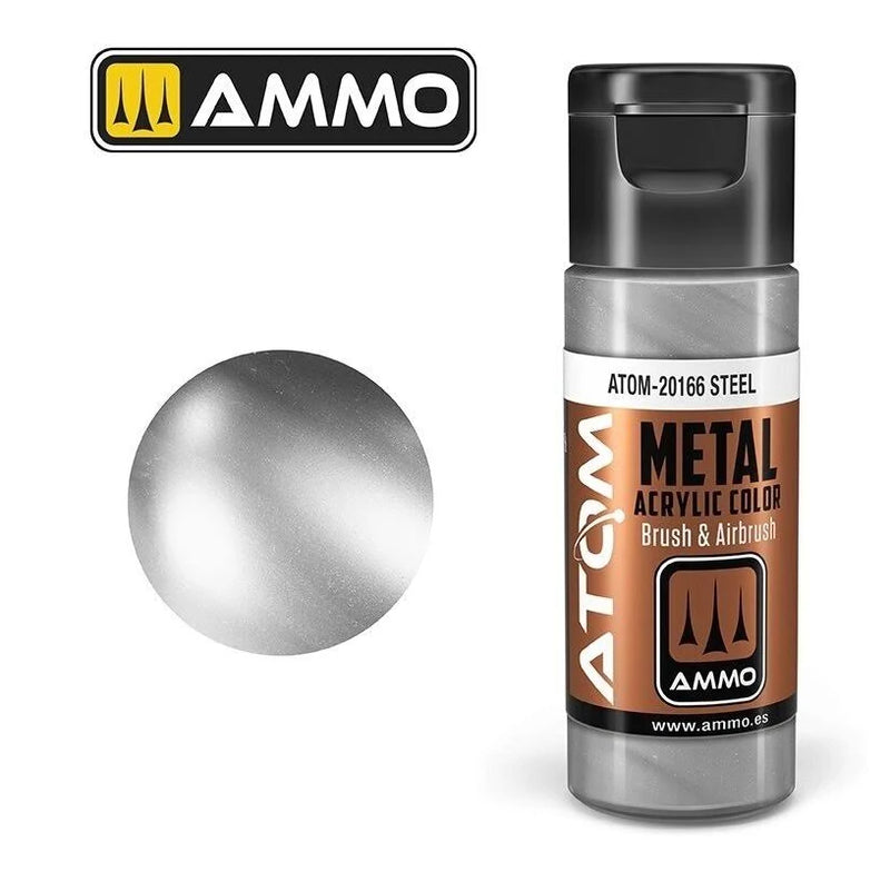 Ammo by MIG - Atom Color - Metallic - Steel 20ml-1