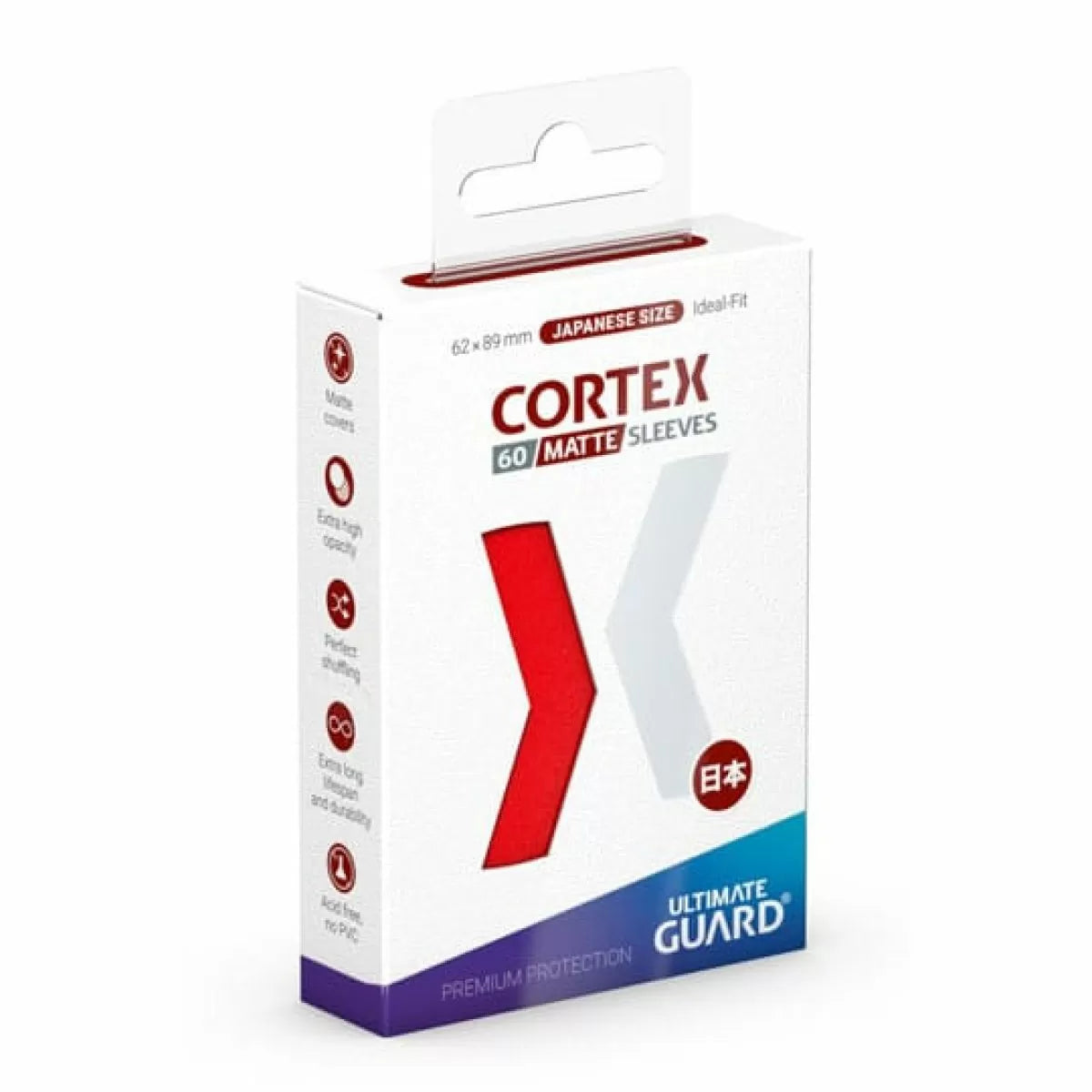 Ultimate Guard Cortex Sleeves Japanese Size Matte Red (60)-1