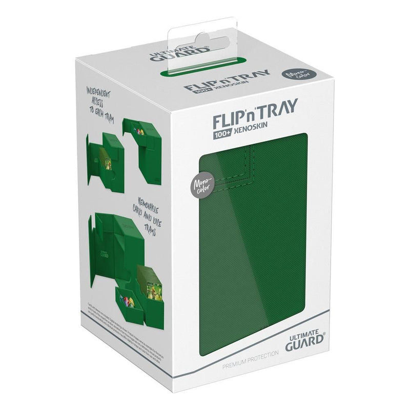 Ultimate Guard: Deck Box – XenoSkin Monocolor Flip´n´Tray 100+ – Green-1