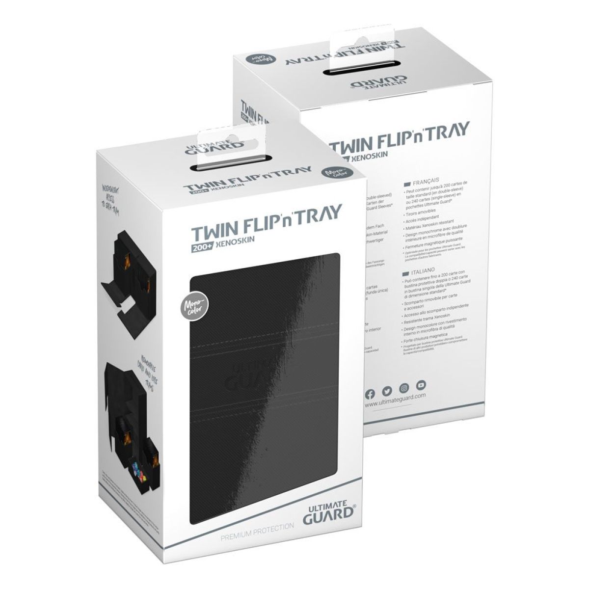 Ultimate Guard: Deck Box – XenoSkin Monocolor Twin Flip´n´Tray 200+ – Black-1