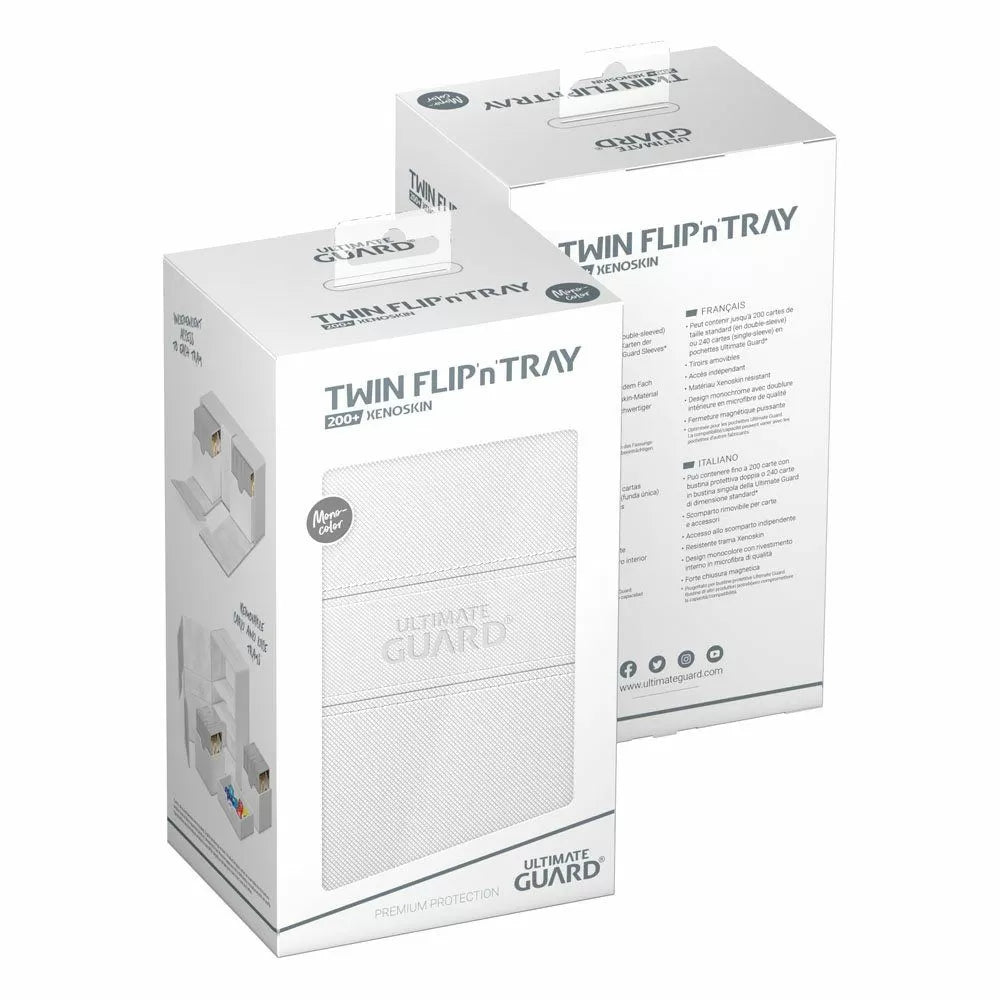 Ultimate Guard Twin Flip n Tray 200+ XenoSkin Monocolor White Deck Box-2