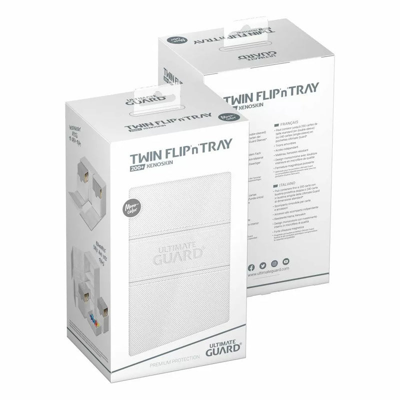 Ultimate Guard Twin Flip n Tray 200+ XenoSkin Monocolor White Deck Box-2