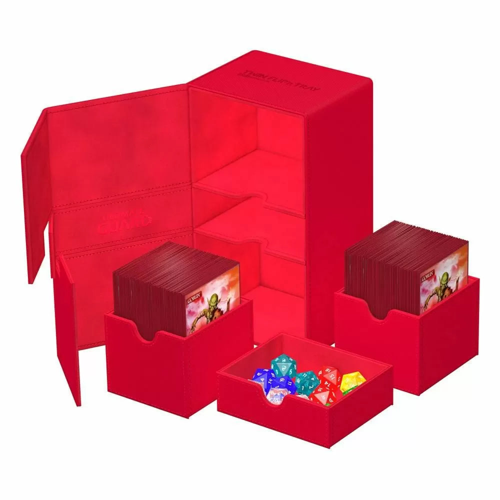 Ultimate Guard Twin Flip n Tray 200+ XenoSkin Monocolor Red Deck Box-1