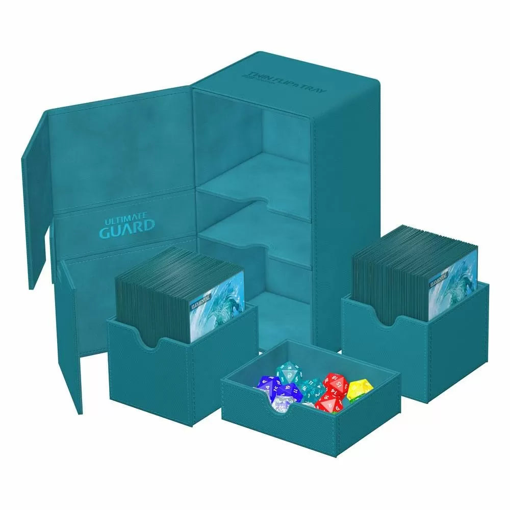 Ultimate Guard Twin Flip n Tray 200+ XenoSkin Monocolor Petrol Deck Box-2