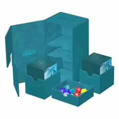 Ultimate Guard Twin Flip n Tray 200+ XenoSkin Monocolor Petrol Deck Box-2
