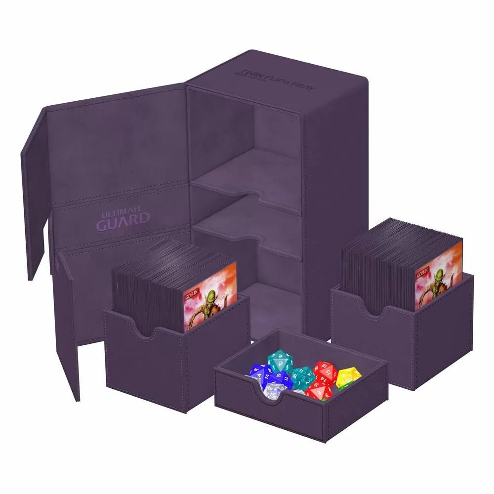 Ultimate Guard Twin Flip n Tray 200+ XenoSkin Monocolor Purple Deck Box-1