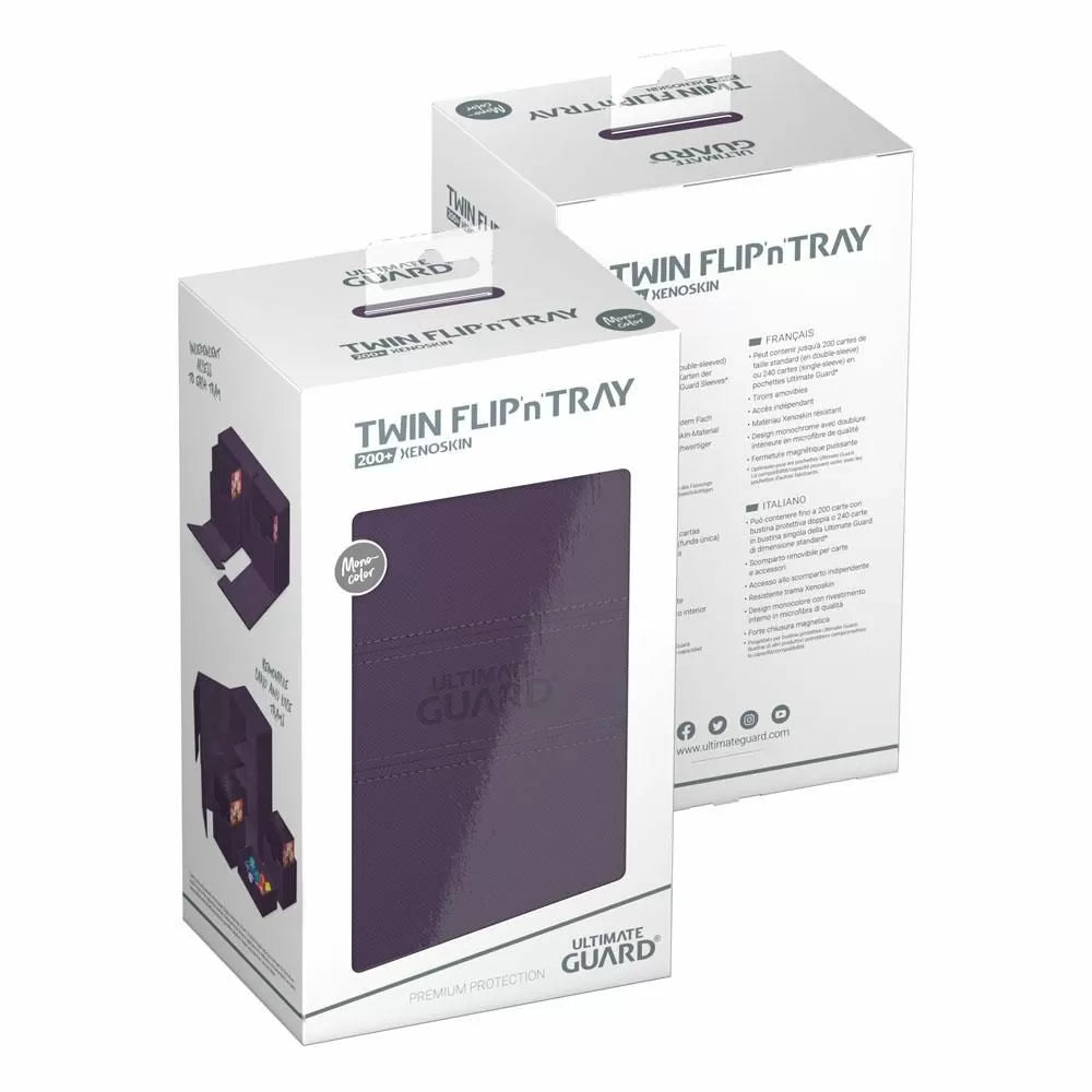 Ultimate Guard Twin Flip n Tray 200+ XenoSkin Monocolor Purple Deck Box-2