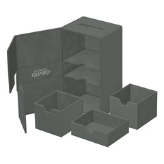 Ultimate Guard Twin Flip n Tray 200+ XenoSkin Monocolor Grey Deck Box-2