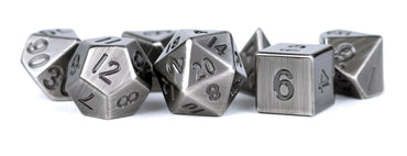 MDG 16mm metal Poly Dice Set: Antique Silver