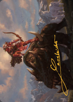 Meria's Outrider Art Card (Gold-Stamped Signature) [Dominaria United Art Series]-1