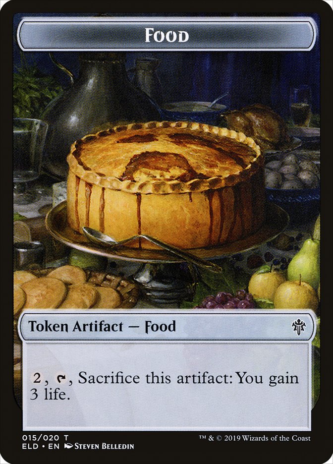 Faerie // Food (15) Double-Sided Token [Throne of Eldraine Tokens]-2