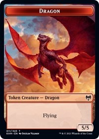 Dragon // Thopter Double-Sided Token [Kaldheim Commander Tokens]-1