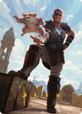 Minsc & Boo, Timeless Heroes Art Card (72) (Gold-Stamped Signature) [Commander Legends: Battle for Baldur's Gate Art Series]-1
