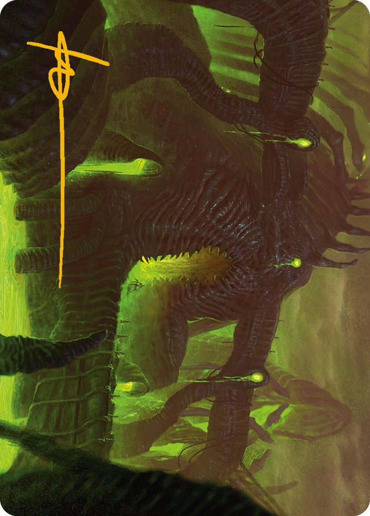 The Dross Pits Art Card (Gold-Stamped Signature) [Phyrexia: All Will Be One Art Series]-1