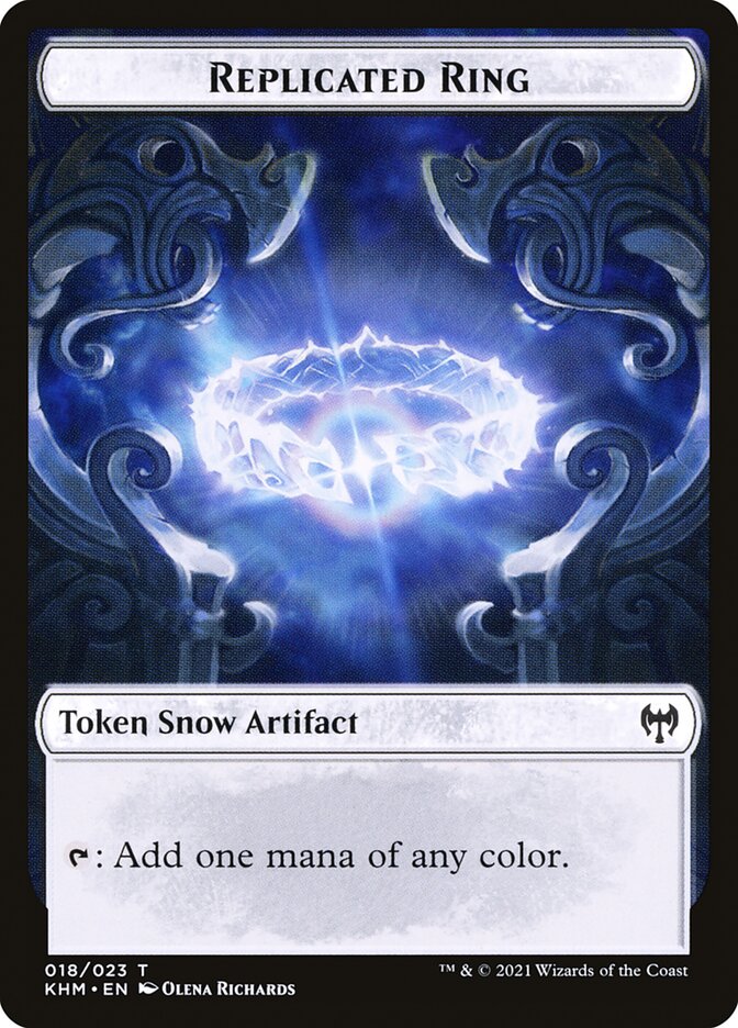 Elf Warrior // Replicated Ring Double-Sided Token [Kaldheim Tokens]-2