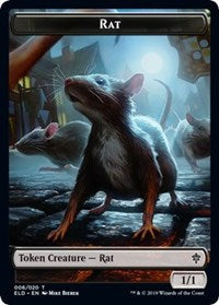 Rat // Food (17) Double-Sided Token [Throne of Eldraine Tokens]-1