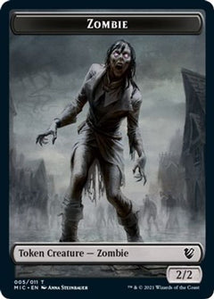 Zombie // Zombie Double-Sided Token (005 MIC/005 MID) [Innistrad: Midnight Hunt Commander Tokens]-1