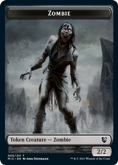 Zombie // Zombie Double-Sided Token (005 MIC/005 MID) [Innistrad: Midnight Hunt Commander Tokens]-1