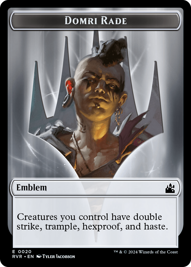 Elf Knight // Emblem - Domri Rade Double-Sided Token [Ravnica Remastered Tokens]-2