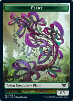 Plant // Treasure Double-Sided Token [Kamigawa: Neon Dynasty Commander Tokens]-1