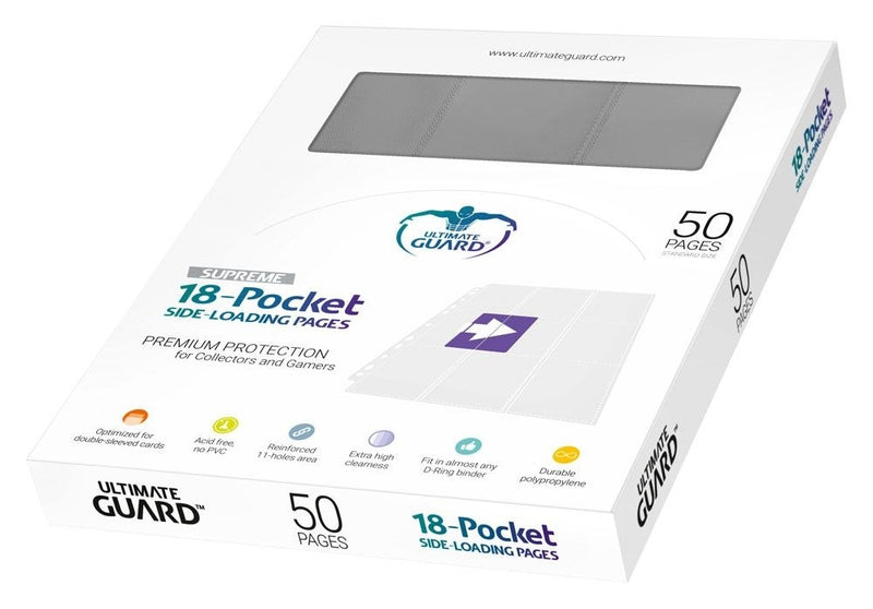 Ultimate Guard 18-Pocket Pages Side-Loading Grey (50)-1