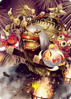 March of Reckless Joy Art Card (Gold-Stamped Signature) [Kamigawa: Neon Dynasty Art Series]-1