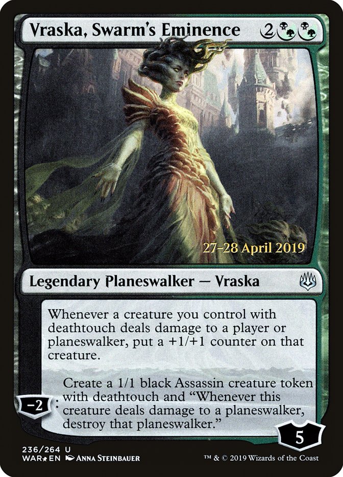 Vraska, Swarm's Eminence [War of the Spark Prerelease Promos]-1