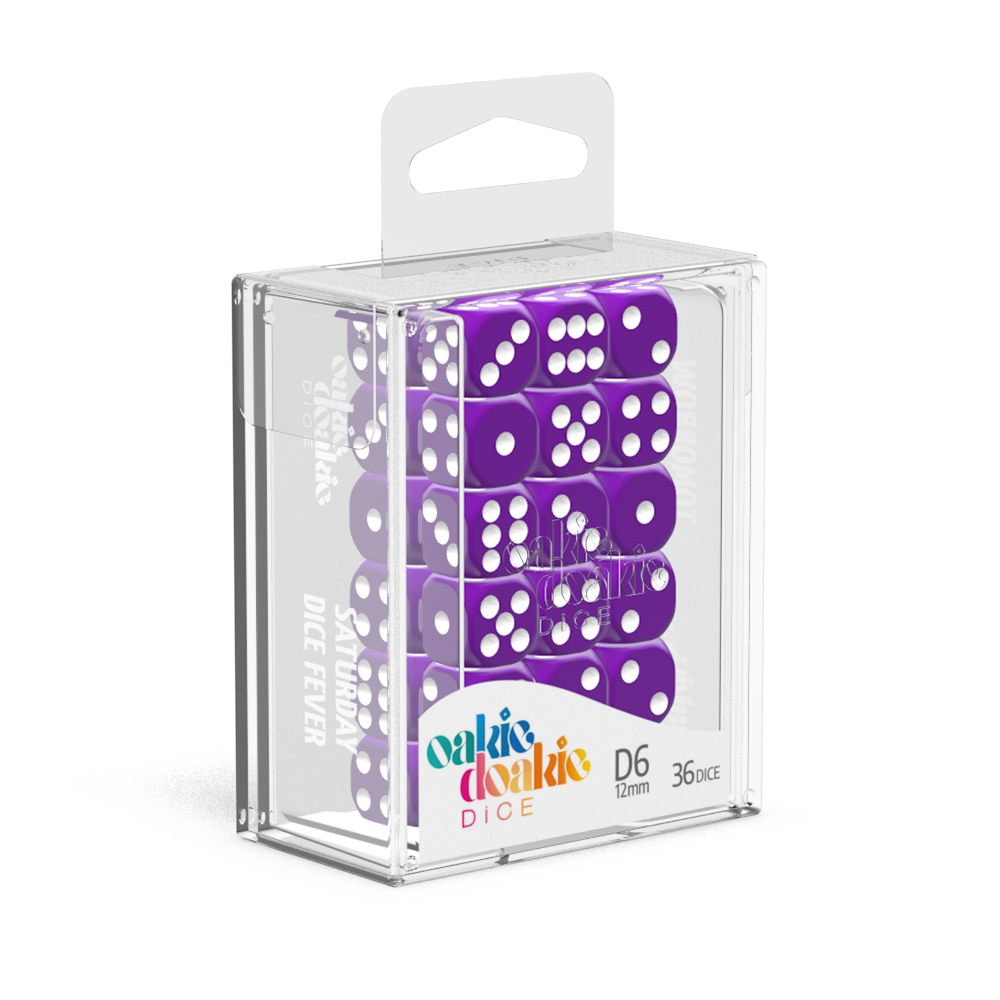 Oakie Doakie Dice D6 12 mm Solid - Purple (36)-1