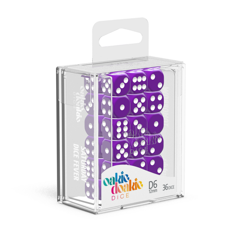 Oakie Doakie Dice D6 12 mm Solid - Purple (36)-1
